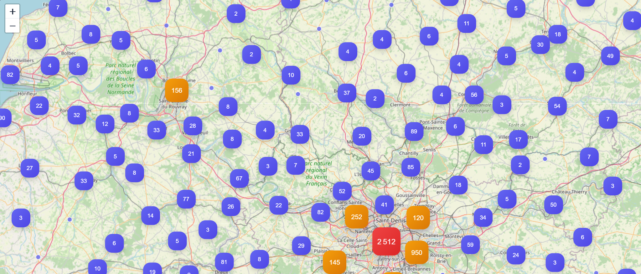 Carte interactive AGREGATEUR IMMO - Vue d'ensemble